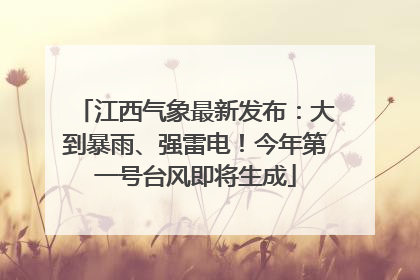江西气象最新发布：大到暴雨、强雷电！今年第一号台风即将生成