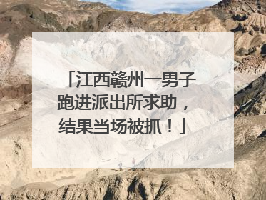 江西赣州一男子跑进派出所求助，结果当场被抓！