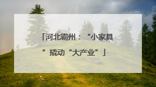 河北霸州：“小家具”撬动“大产业”