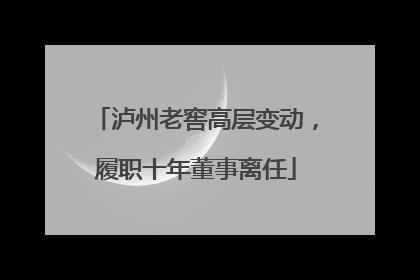 泸州老窖高层变动，履职十年董事离任