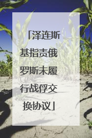 泽连斯基指责俄罗斯未履行战俘交换协议