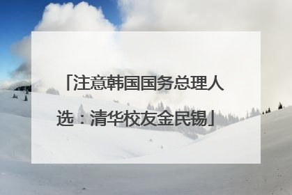 注意韩国国务总理人选：清华校友金民锡