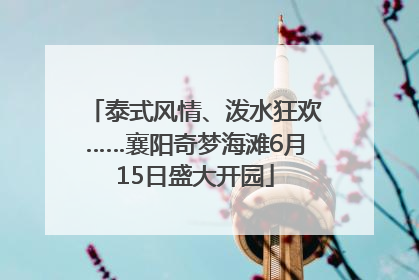 泰式风情、泼水狂欢……襄阳奇梦海滩6月15日盛大开园
