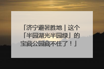 济宁避暑胜地｜这个「半园湖光半园绿」的宝藏公园藏不住了！