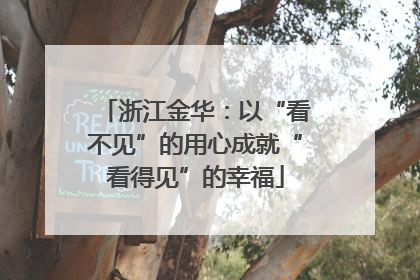 浙江金华：以“看不见”的用心成就“看得见”的幸福