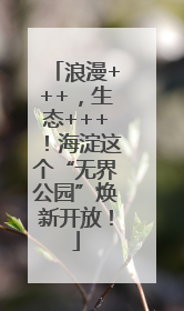 浪漫+++，生态+++！海淀这个“无界公园”焕新开放！