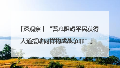 深观察丨“蓄意阻碍平民获得人道援助同样构成战争罪”