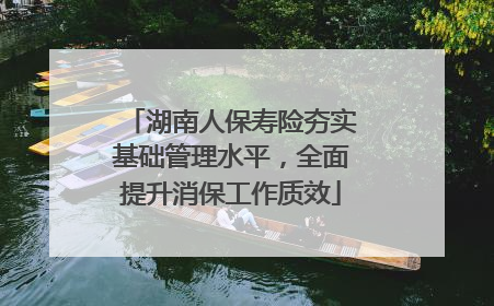 湖南人保寿险夯实基础管理水平，全面提升消保工作质效