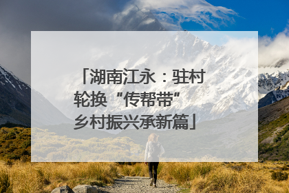 湖南江永：驻村轮换“传帮带” 乡村振兴承新篇