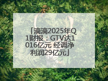 滴滴2025年Q1财报：GTV达1016亿元 经调净利润29亿元