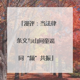 漫评：当法律条文与山间童谣同“频”共振