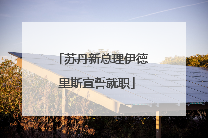 苏丹新总理伊德里斯宣誓就职
