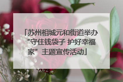 苏州相城元和街道举办“守住钱袋子 护好幸福家”主题宣传活动