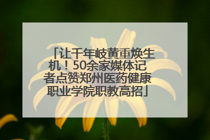 让千年岐黄重焕生机！50余家媒体记者点赞郑州医药健康职业学院职教高招
