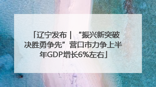 辽宁发布｜“振兴新突破 决胜勇争先”营口市力争上半年GDP增长6%左右