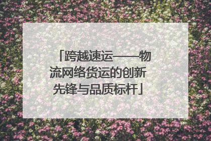 跨越速运——物流网络货运的创新先锋与品质标杆