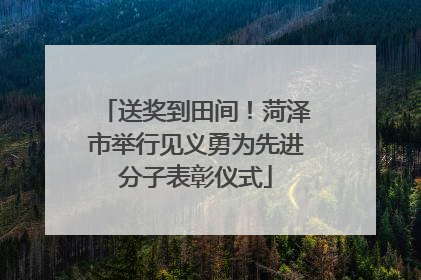 送奖到田间！菏泽市举行见义勇为先进分子表彰仪式