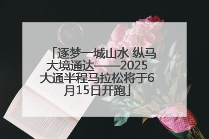 逐梦一城山水 纵马大境通达——2025大通半程马拉松将于6月15日开跑