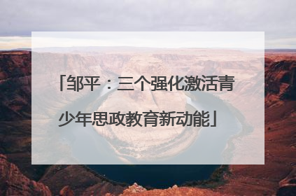 邹平：三个强化激活青少年思政教育新动能