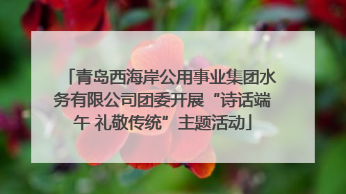 青岛西海岸公用事业集团水务有限公司团委开展“诗话端午 礼敬传统”主题活动