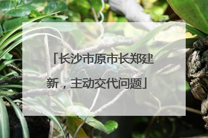 长沙市原市长郑建新，主动交代问题