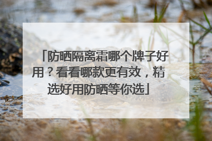 防晒隔离霜哪个牌子好用？看看哪款更有效，精选好用防晒等你选