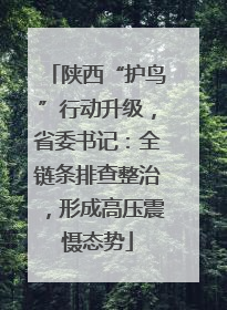 陕西“护鸟”行动升级，省委书记：全链条排查整治，形成高压震慑态势