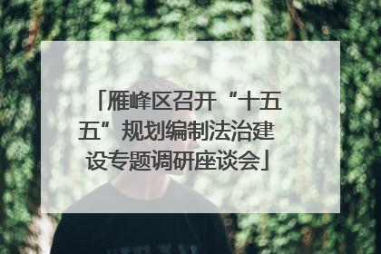 雁峰区召开“十五五”规划编制法治建设专题调研座谈会