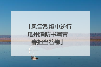 风雪烈焰中逆行 瓜州消防书写青春担当答卷