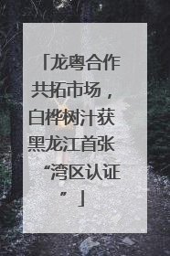 龙粤合作共拓市场，白桦树汁获黑龙江首张“湾区认证”