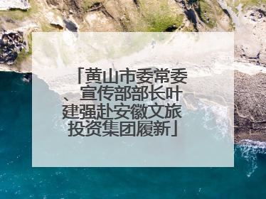 黄山市委常委、宣传部部长叶建强赴安徽文旅投资集团履新