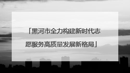 黑河市全力构建新时代志愿服务高质量发展新格局