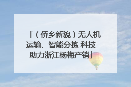 （侨乡新貌）无人机运输、智能分拣 科技助力浙江杨梅产销