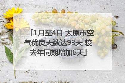 1月至4月 太原市空气优良天数达93天 较去年同期增加6天