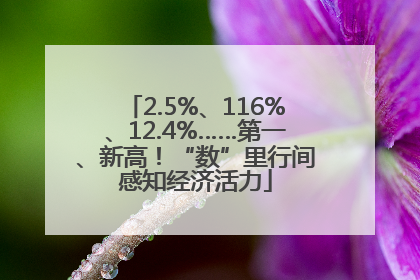 2.5%、116%、12.4%……第一、新高！“数”里行间感知经济活力