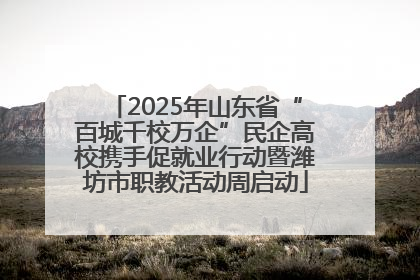 2025年山东省“百城千校万企”民企高校携手促就业行动暨潍坊市职教活动周启动