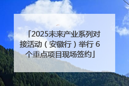 2025未来产业系列对接活动（安徽行）举行 6个重点项目现场签约