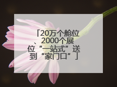 20万个舱位、2000个展位“一站式”送到“家门口”